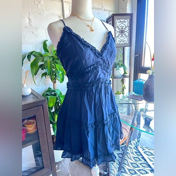 Vintage Dresses & Skirts - Navy Blue Flowy Dress